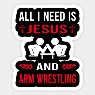 I Need Jesus And Arm Wrestling Wrestler Armwrestling Sticker